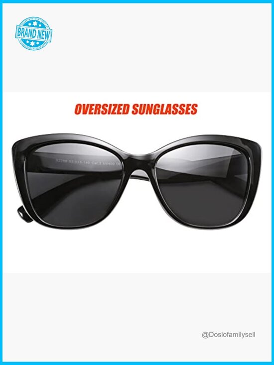 Polarized Vintage Cat Eye Sunglasses Retro Jackie O Square Frame UV400